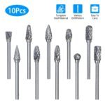 10-Piece: Double Cut Carbide Rotary Die Grinder Bit Set - Image 6