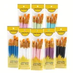 10-Pieces: Artist Paintbrush Nylon Round Pointed Flat Head Set - Bilde 13