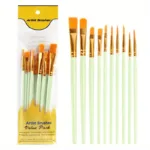 10-Pieces: Artist Paintbrush Nylon Round Pointed Flat Head Set - Bilde 7