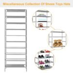 10-Tier Shoe Rack Shelves 27 Pairs Shoes Organizer - Image 8