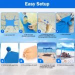 10 x 10 ft Sun Shelter Family Beach Tent Outdoor Shade UPF50+ with Sandbag - Bilde 4