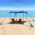10 x 10 ft Sun Shelter Family Beach Tent Outdoor Shade UPF50+ with Sandbag - Bilde 9