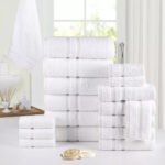18-Piece: Bibb Home Zero Twist Egyptian Cotton Towel Set - Image 10