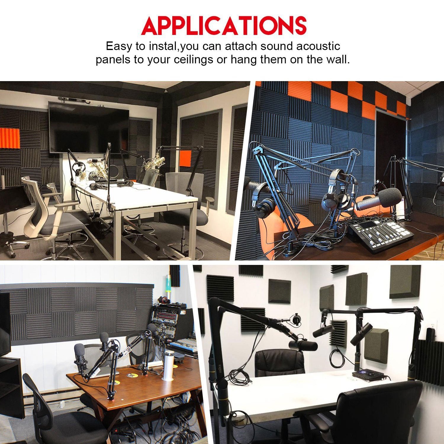 12-Pack: Sound Proof Padding Acoustic Foam Panels - Image 10