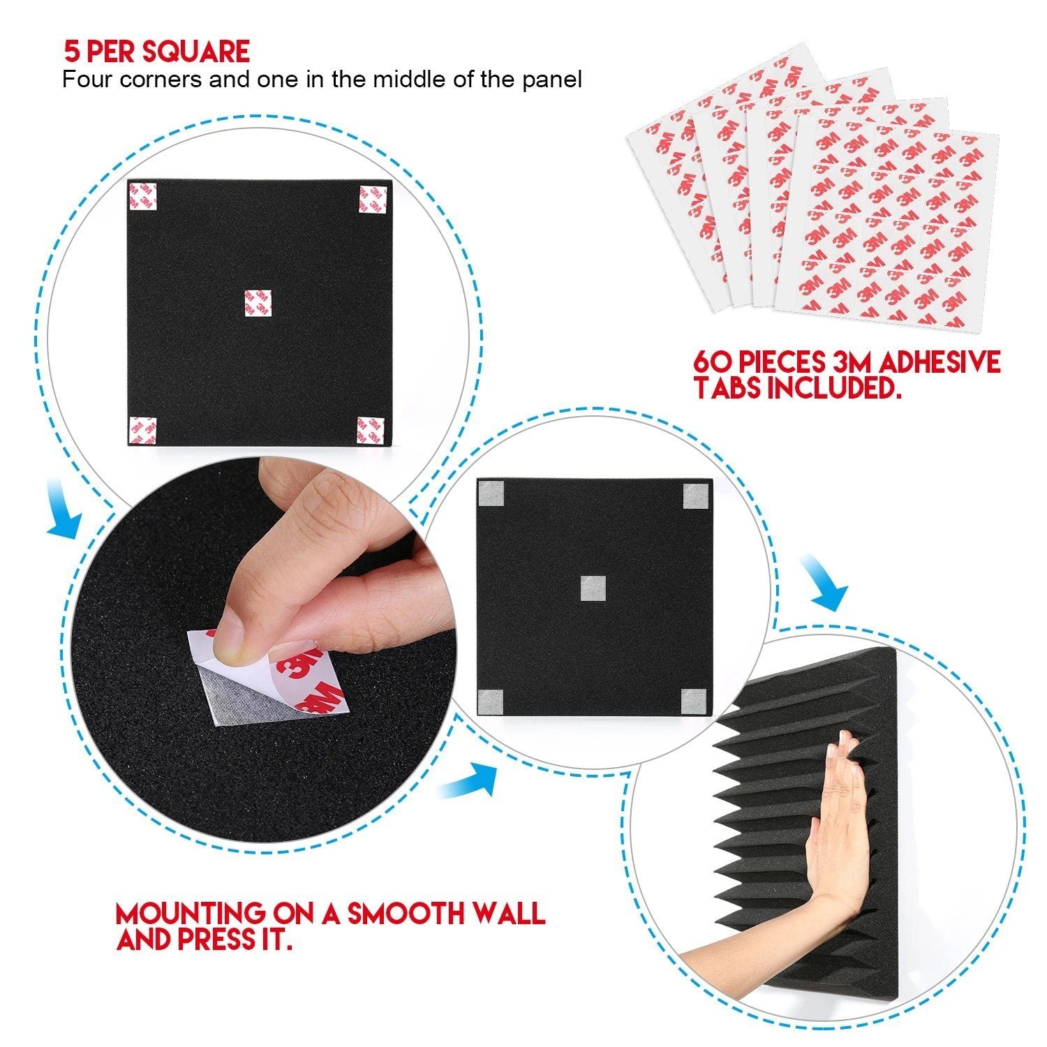 12-Pack: Sound Proof Padding Soundproof Foams - Bilde 6