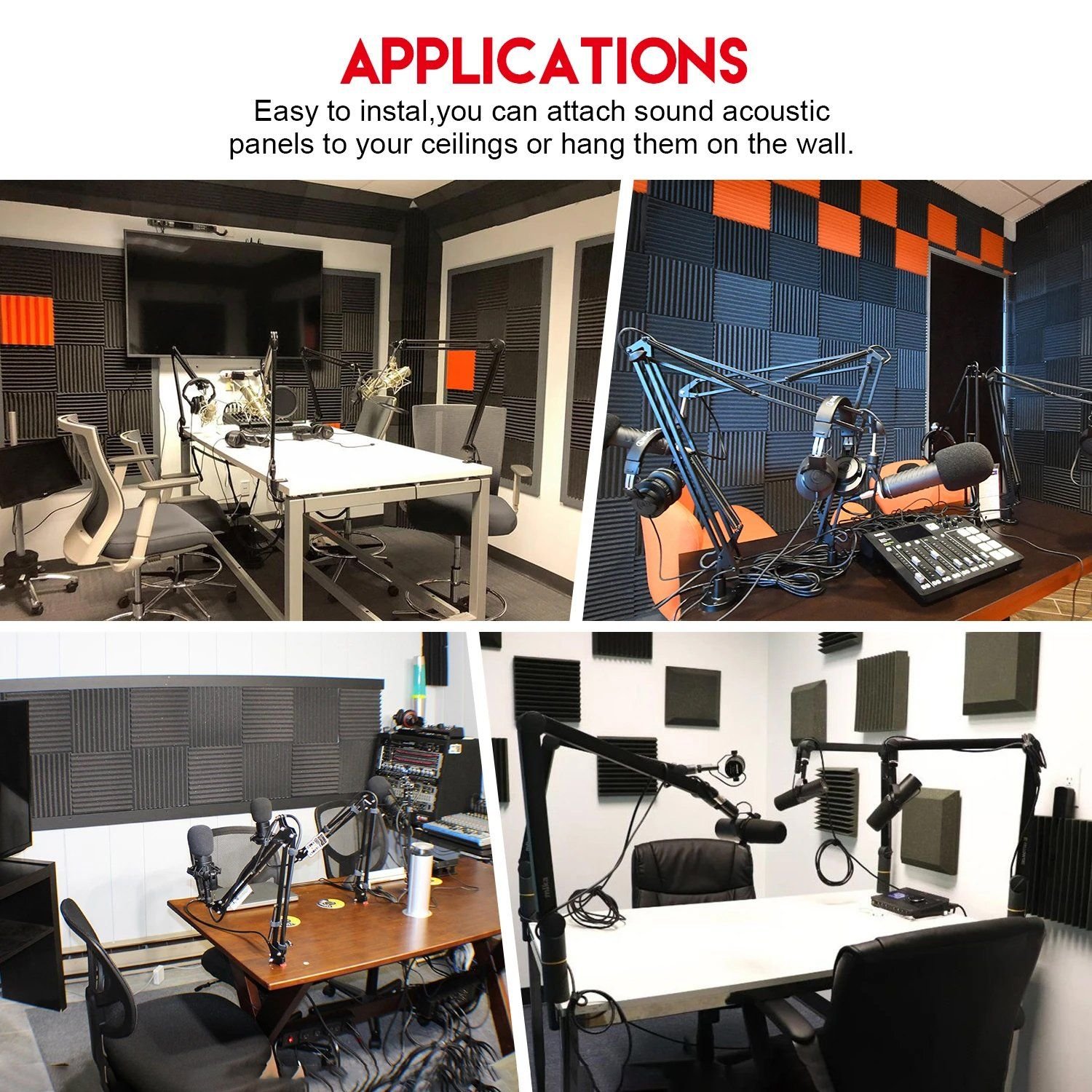 12-Pack: Sound Proof Padding Soundproof Foams - Bilde 8