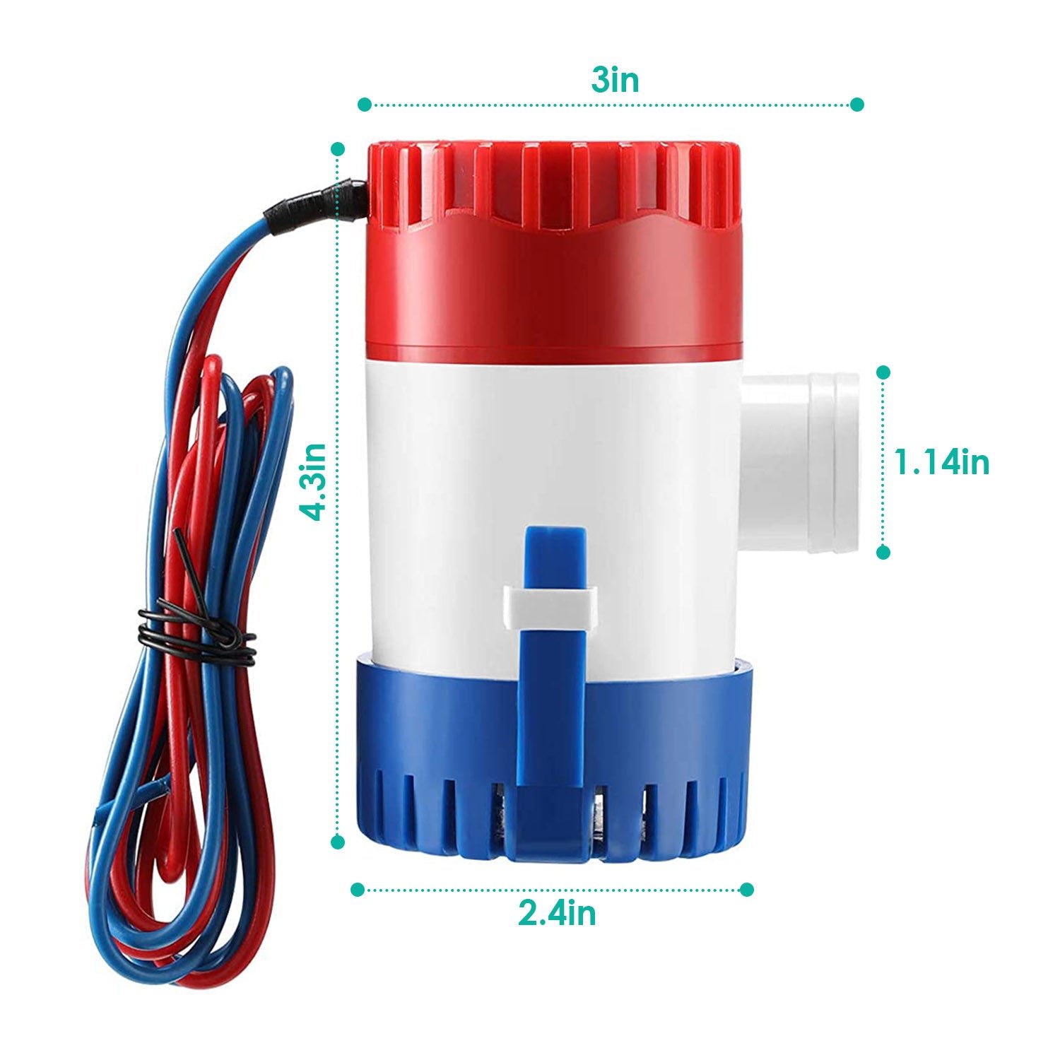 12V 1100GPH Submersible Marine Boat Bilge Non-Automatic Electric Water Pump - Image 10