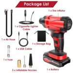 150 PSI 12V Portable Cordless Tire Pump 6000mAh Rechargeable with LED Light - Image 4