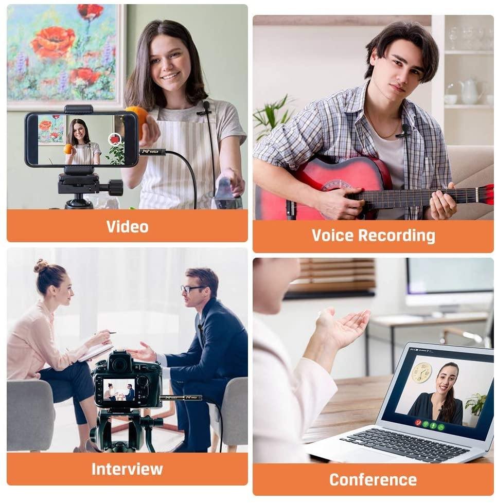 16 Feet Single Head Lavalier Lapel Microphone Omnidirectional Condenser Mic - Bilde 7