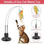 2 Cat Wand Toys with Suction Cup Double Head Interactive Cat Feather Toy - Bilde 8