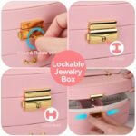 2-Layer Lockable Leather Jewelry Box - Bilde 10