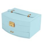 2-Layer Lockable Leather Jewelry Box - Bilde 2