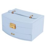 2-Layer Lockable Leather Jewelry Box - Bilde 4