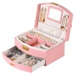 2-Layer Lockable Leather Jewelry Box - Bilde 5
