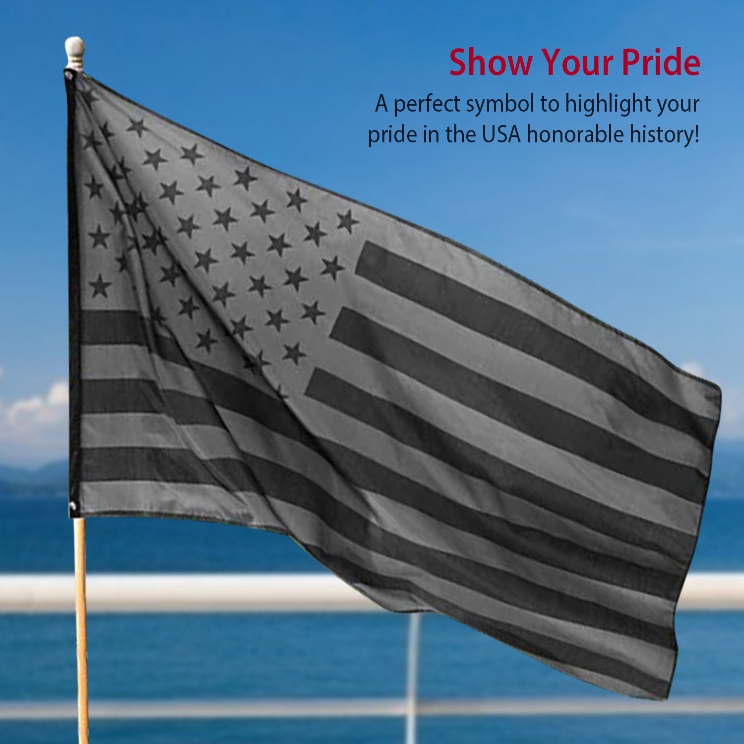 2-Pack: 3X5 Ft. All Black American Flag - Image 10