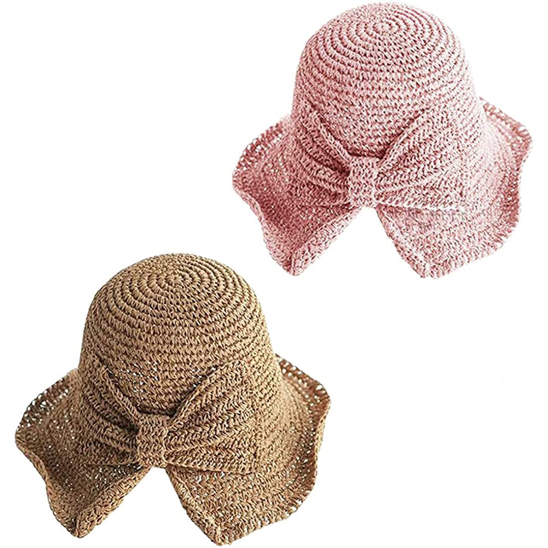 2-Pack: Foldable Wide Brim Floppy Straw Hat - Bilde 5