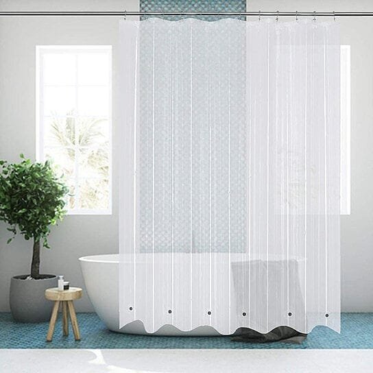 2-pack-magnetic-mildew-resistant-solid-vinyl-shower-curtain-liners-bath-clear-dailysale-891919.jpg 2-Pack: Magnetic Mildew Resistant Solid Vinyl Shower Curtain Liners - Image 1