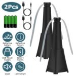 2-Pack: Portable Reflective Fly Repellent Fan Rechargeable Battery Powered - Bilde 3