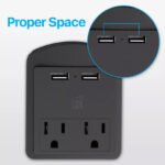 2-Pack: Surge Protector 2 Wall Outlets and 2 USB Ports - Bilde 5