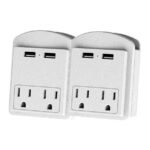 2-Pack: Surge Protector 2 Wall Outlets and 2 USB Ports - Bilde 2
