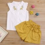 2-Piece: Baby Girls Outfits Clothes T-Shirt Vest Tops + Shorts Pants - Image 2