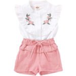 2-Piece: Baby Girls Outfits Clothes T-Shirt Vest Tops + Shorts Pants - Image 8