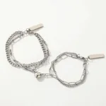 2-Piece: Lovers' Titanium Steel Love Magnet Bracelet - Bilde 2