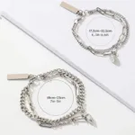 2-Piece: Lovers' Titanium Steel Love Magnet Bracelet - Bilde 6