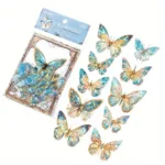 20-Pieces: Ice Crystal Laser Butterfly Decorative PET Stickers - Image 3