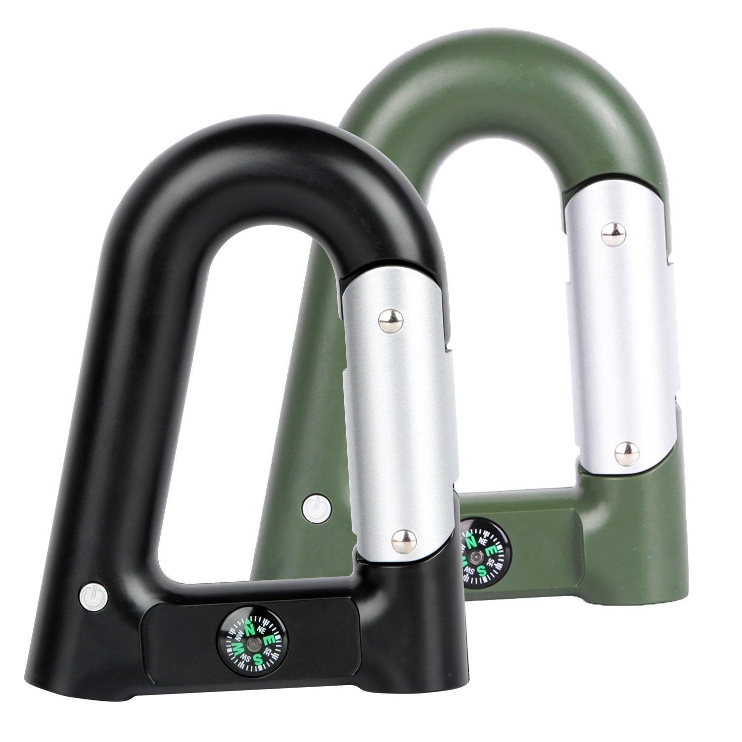 2200 mAh Powerbank with Emergency Flashlight Compass Carabiner-Shaped