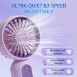 3-Pack: USB Rechargeable Mini Portable Fan with 3 Speeds - Bilde 8