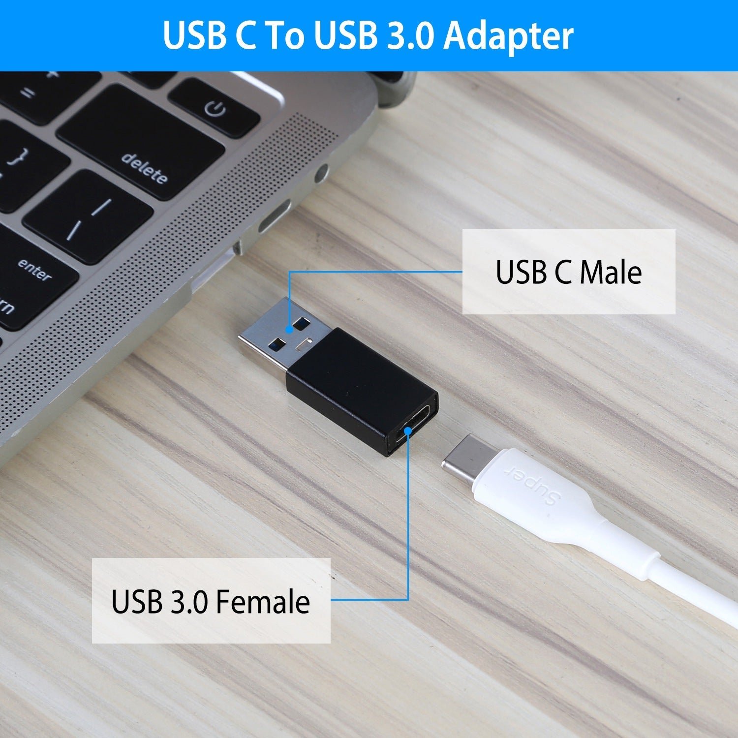 3-Packs: USB Type-C Male to USB A 3.0 OTG Male Port Converter - Image 9