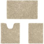 3-Piece Set: Bathroom Rugs Set Ultra Soft Non Slip and Absorbent Chenille
