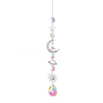 3-Pieces: Crystal Wind Chime Pendant Catcher Diamond Prisms - Image 2