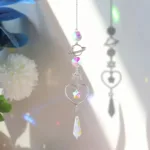 3-Pieces: Crystal Wind Chime Pendant Catcher Diamond Prisms - Image 5