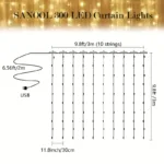 300 LED Curtain Fairy Lights - Bilde 9