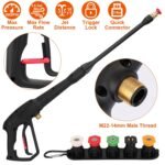 3000PSI Pressure Washer Gun Car Foam Sprayer with Jet Wand 5 Nozzle Tips M22-14 Connector - Bilde 5