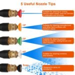 3000PSI Pressure Washer Gun Car Foam Sprayer with Jet Wand 5 Nozzle Tips M22-14 Connector - Bilde 10