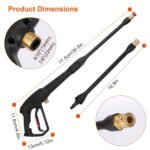 3000PSI Pressure Washer Gun Car Foam Sprayer with Jet Wand 5 Nozzle Tips M22-14 Connector - Bilde 14