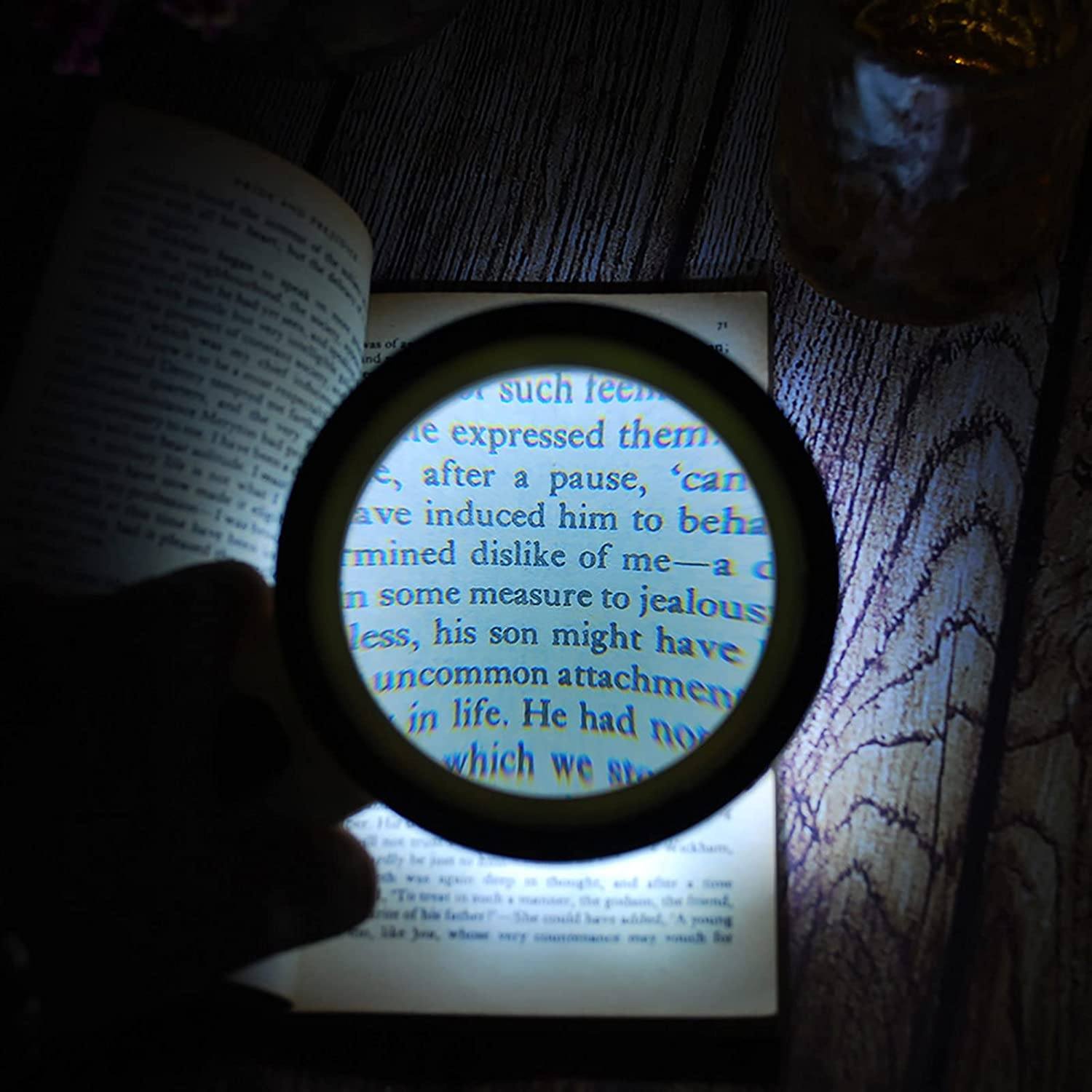 30X Handheld Large Magnifying Glass 12 LED Illuminated Lighted Magnifier - Bilde 8