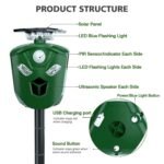 360?? Electric Solar Powered Ultrasonic Repeller with Motion Sensor LED Flashing Lights - Bilde 5