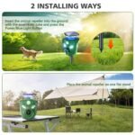 360?? Electric Solar Powered Ultrasonic Repeller with Motion Sensor LED Flashing Lights - Bilde 10