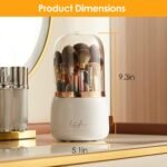 360?? Rotating Makeup Brush Holder with Lid Makeup Organizer - Bilde 10