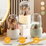 360?? Rotating Makeup Brush Holder with Lid Makeup Organizer - Bilde 6