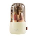 360?? Rotating Makeup Brush Holder with Lid Makeup Organizer - Bilde 4