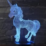 3D LED 7 Color Unicorn Table Lamp