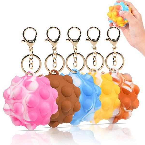 3D Pop Ball Fidget Toy Keychain Stress Reliever For Children and Adults
