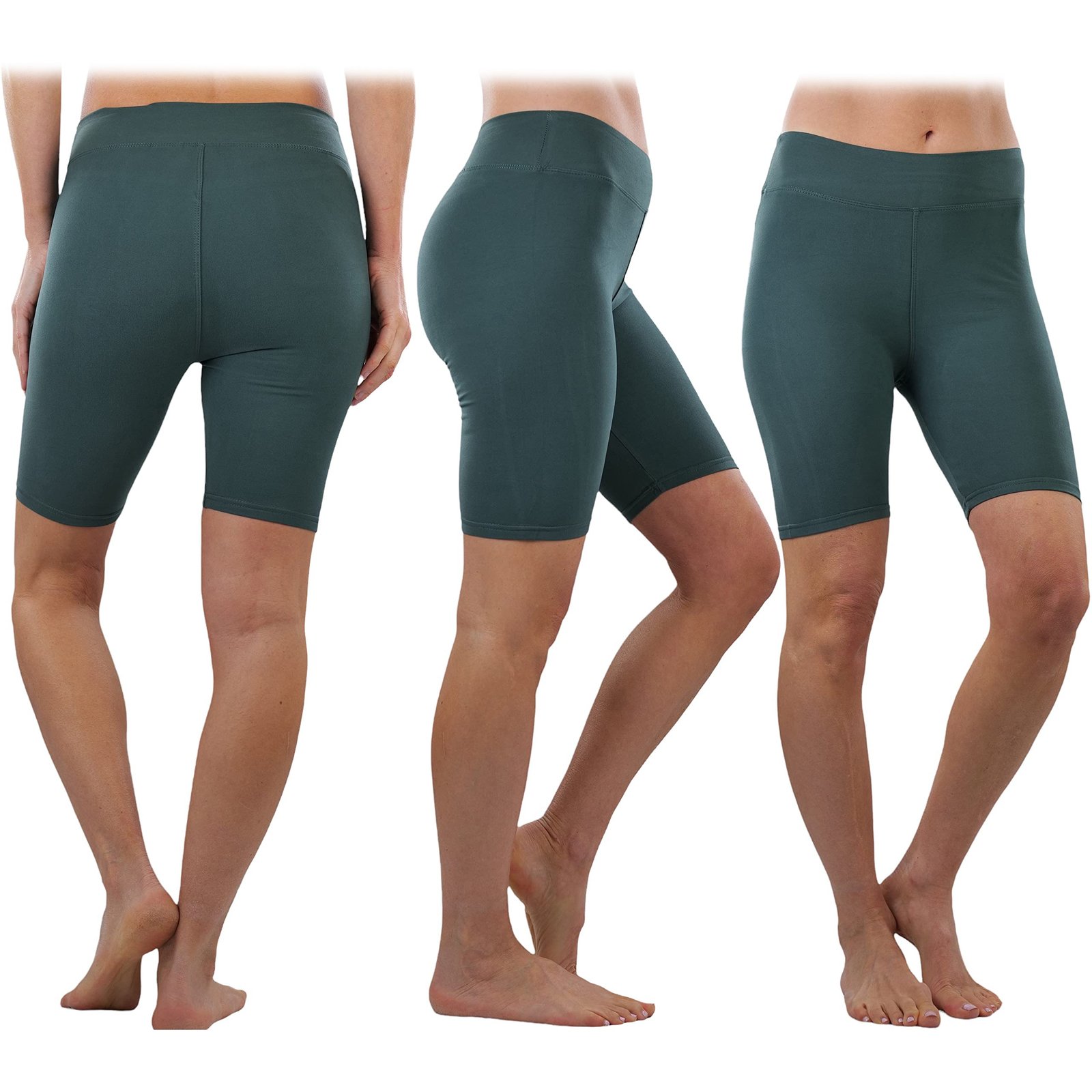 4-Pack: ToBeInStyle Women's Mid Thigh Length High Waisted Stretchy Microfiber Leggings - Bilde 10