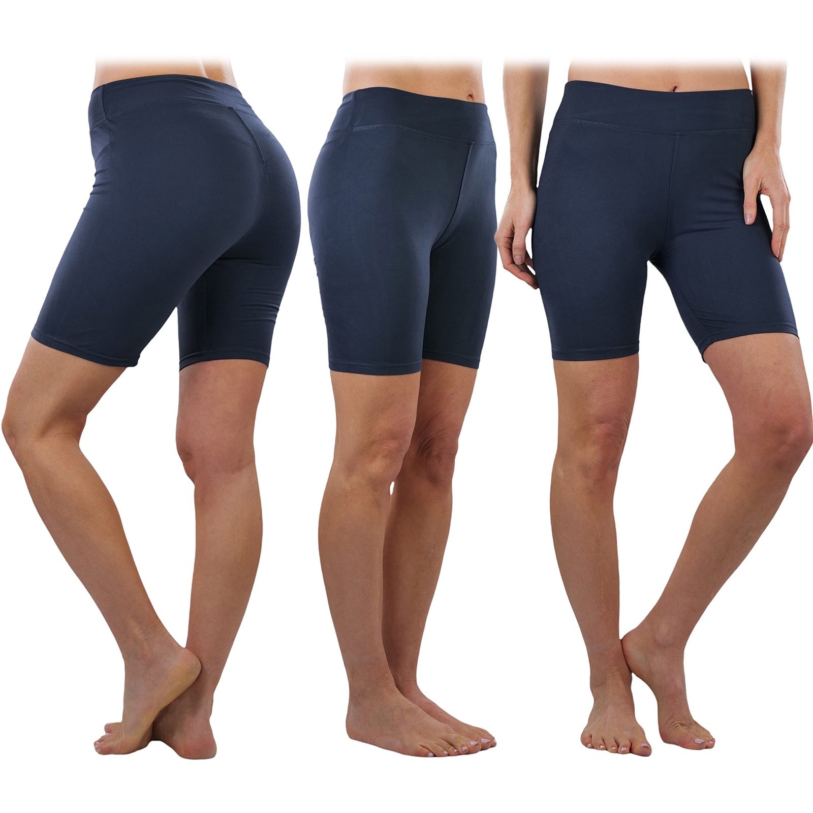 4-Pack: ToBeInStyle Women's Mid Thigh Length High Waisted Stretchy Microfiber Leggings - Bilde 15