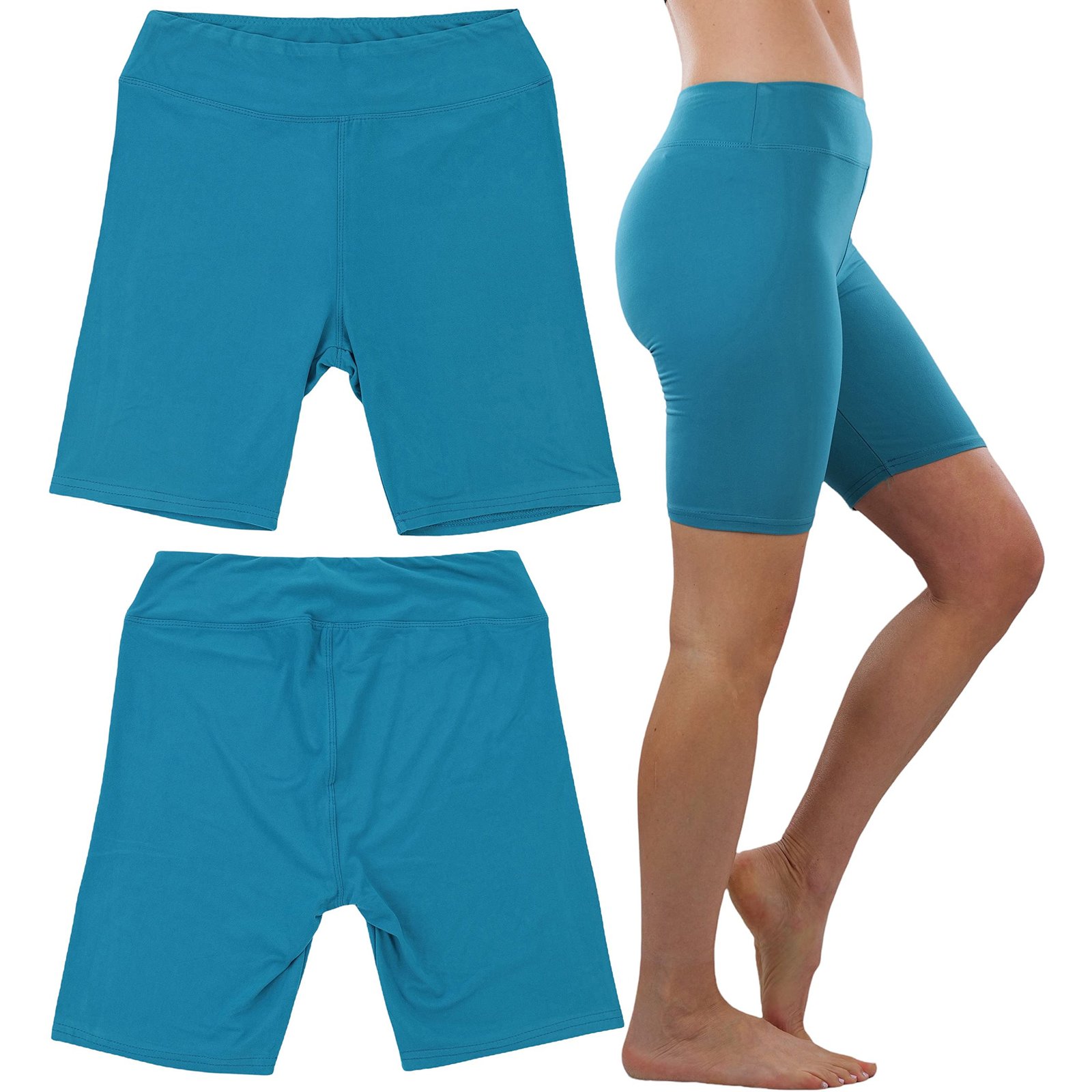 4-Pack: ToBeInStyle Women's Mid Thigh Length High Waisted Stretchy Microfiber Leggings - Bilde 14